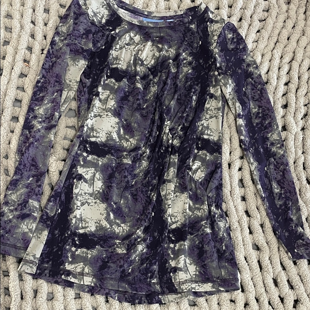 Simply Vera Vera Wang Black and Purple Blouse